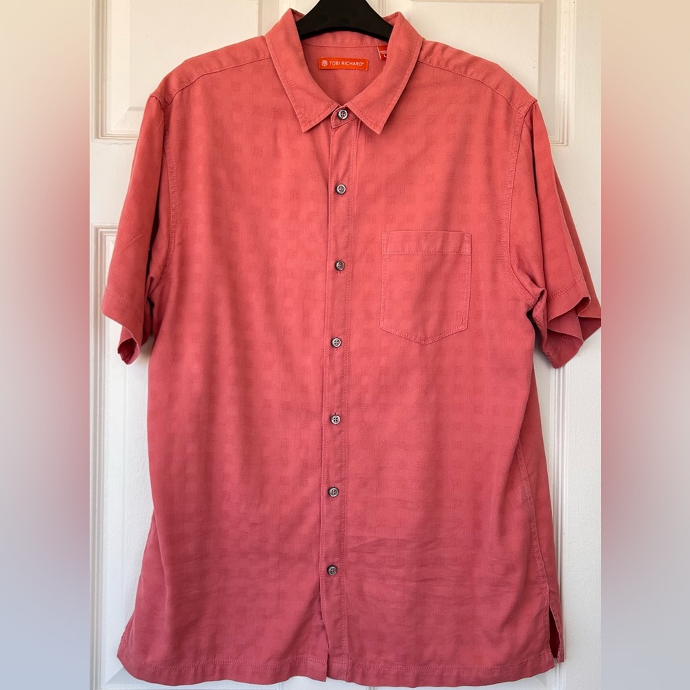 Tori Richard Men’s Silk Blend‎ Button Down Shirt Size Large